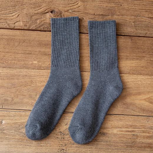 【5双装 毛圈加厚 持久锁温】袜子女秋冬季中筒袜加绒加厚保暖纯色女袜长筒高橡筋毛圈袜堆堆袜 商品图8