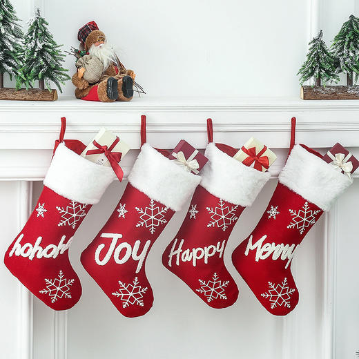【圣诞袜子】-圣诞毛绒袜子圣诞节装饰品 商品图0