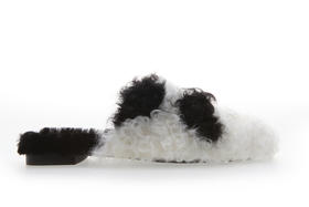 【张静初同款】sheme国宝小白4号熊猫家族系列进口羊胎卷毛拖鞋