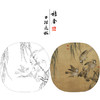 【有步骤、大彩图】李晓明工笔画白描底稿圆形小品《临宋杨柳乳雀图》柳叶雀鸟初学者临摹花鸟线稿KC12 商品缩略图0