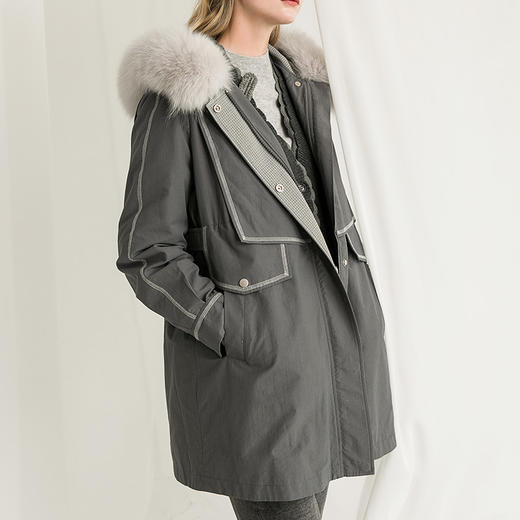 famecoco范可儿防风羽绒服保暖毛领外套冬季F218AD017 商品图2