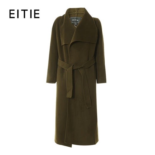 EITIE爱特爱女装冬季新款气质翻领显瘦纯羊毛大衣双面呢外套6014714 商品图5