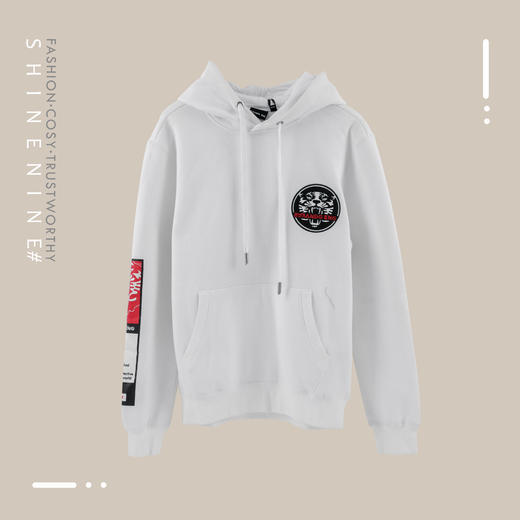 E18W91MKOF04虎面logo帽衫套头卫衣 商品图0