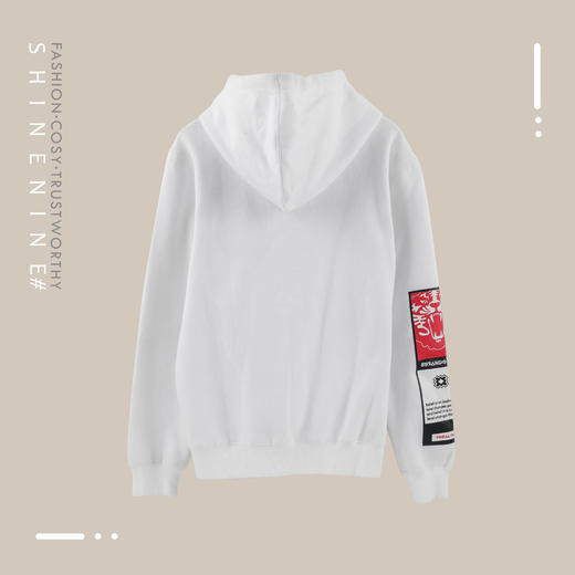 E18W91MKOF04虎面logo帽衫套头卫衣 商品图1