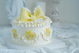 黄色碎花蝴蝶结（提前1天以上预订）