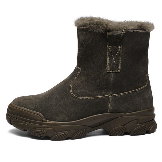 强人3515羊毛靴男加绒加厚雪地靴保暖舒适高帮棉靴蒙古靴 商品图2