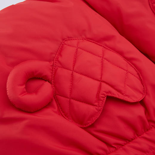 英氏-童衣类（冬）E1新羽长帽外套婴粟红100CM 商品图3