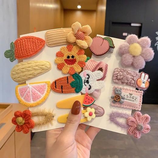 毛毛花朵发夹女儿童可爱碎发发卡夹子小女孩头饰边夹女童宝宝发饰 商品图5