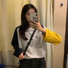 新款时尚百搭撞色薄款拼接设计感卫衣女秋甜酷上衣拼色长袖打底衫女装 商品缩略图2