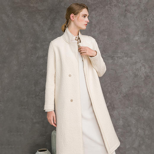 Famecoco范可儿长大衣高级感冬装呢子外套女F218AN006 商品图1