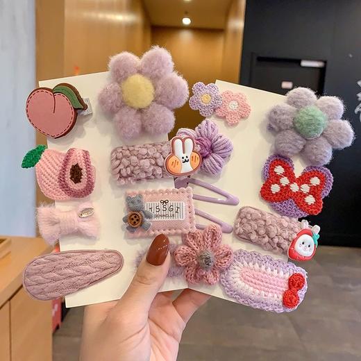 毛毛花朵发夹女儿童可爱碎发发卡夹子小女孩头饰边夹女童宝宝发饰 商品图8