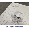 【有步骤、大彩图】李晓明工笔画白描底稿斗方小品《荷花》初学者临摹花鸟线稿KE11 商品缩略图4