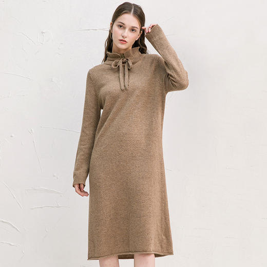 famecoco范可儿冬季连衣裙气质针织毛衣长裙F218FA005 商品图0