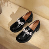 西村名物2021秋冬新款复古英伦小皮鞋韩版珍珠一脚蹬增高仙女乐福鞋T22AM16791 商品缩略图2