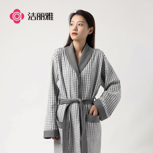 全棉华夫格高档浴袍柔软吸水 情侣款浴袍 商品图0