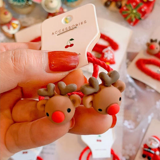 韩版圣诞节头绳儿童卡通皮筋可爱公主发圈 商品图4