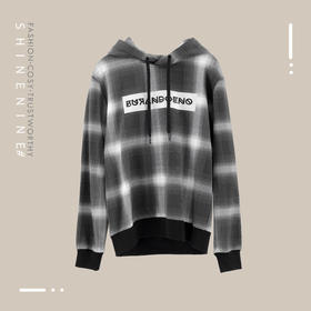 E19F41MKD077格纹虎面logo帽衫套头卫衣