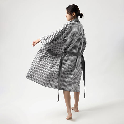 全棉华夫格高档浴袍柔软吸水 情侣款浴袍 商品图2
