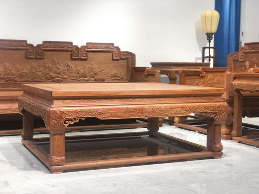 红桥红  家具严选  缅甸花梨（大果紫檀）【山水宝座 清式沙发十二件套】 商品图6