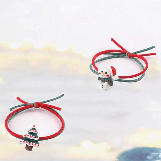 【5只很划算】圣诞头绳网红皮套简约扎头发皮筋女ins发圈可爱发饰 商品图4