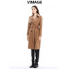 VIMAGE纬漫纪冬季新款复古驼色气质修身羊毛大衣V1614201 商品缩略图1