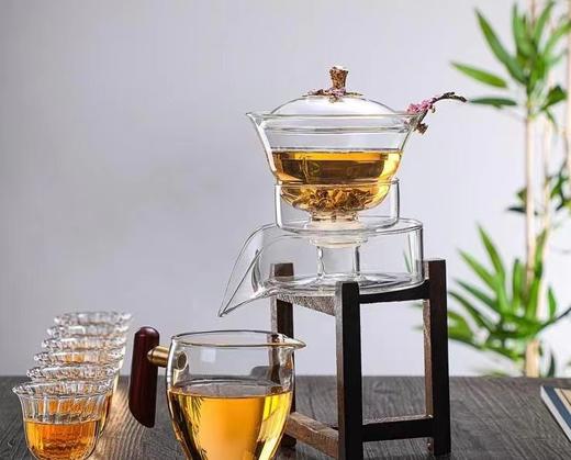 时来运转半自动功夫茶具石磨家用懒人创意玻璃茶壶单个透明磨盘 商品图3