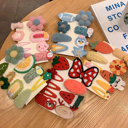 毛毛花朵发夹女儿童可爱碎发发卡夹子小女孩头饰边夹女童宝宝发饰 商品图2