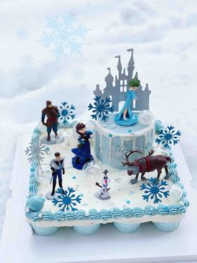 冰雪奇缘主题蛋糕，杯子+主蛋糕，新派组合