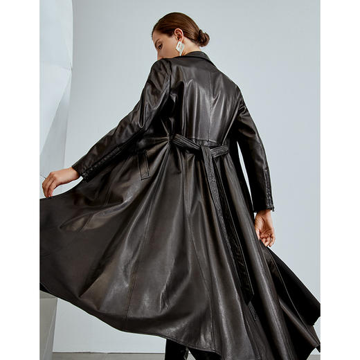 EITIE爱特爱新款复古气质修身显瘦中长款羊皮大衣皮衣6893520 商品图1