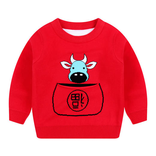 【圣诞款儿童冬季毛衣】男童女童针织衫双层保暖打底衫上衣 商品图11