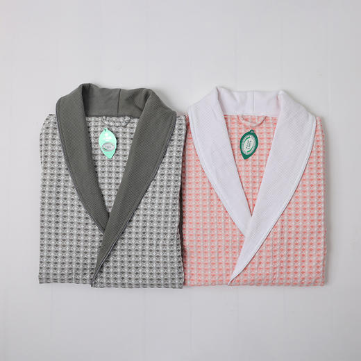 全棉华夫格高档浴袍柔软吸水 情侣款浴袍 商品图3