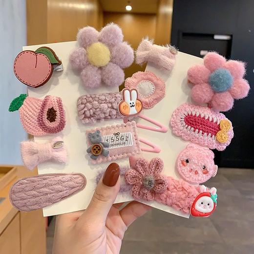 毛毛花朵发夹女儿童可爱碎发发卡夹子小女孩头饰边夹女童宝宝发饰 商品图7