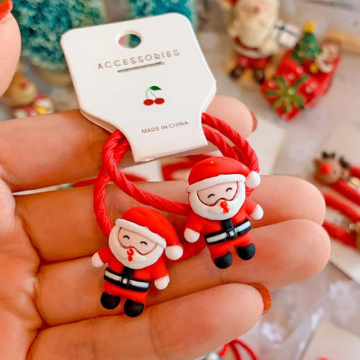 韩版圣诞节头绳儿童卡通皮筋可爱公主发圈 商品图1