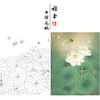 【有步骤、大彩图】李晓明工笔画白描底稿斗方小品《君子爱莲》荷花蝴蝶初学者临摹花鸟线稿KE12 商品缩略图0