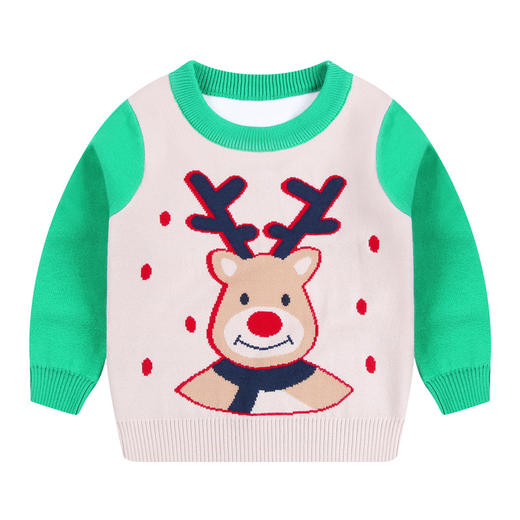 【圣诞款儿童冬季毛衣】男童女童针织衫双层保暖打底衫上衣 商品图12