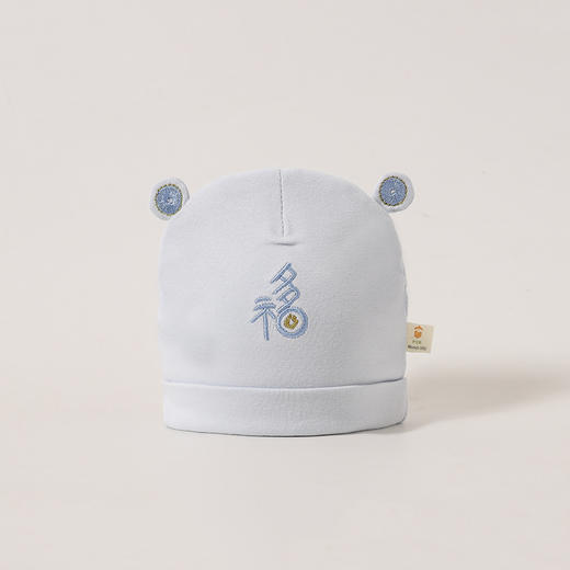 婴儿帽子秋冬 中国风纯棉金丝福字新生儿胎帽国潮喜庆宝宝帽子0-3岁 商品图5