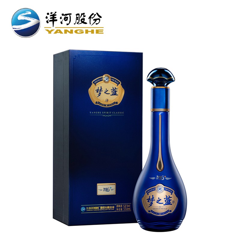 洋河 蓝色经典 绵柔白酒 梦之蓝 M6+ 52度550ml*1瓶