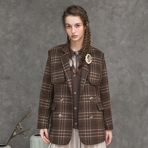 Famecoco范可儿西装外套女时尚气质正装小个子F218AW004 商品图1