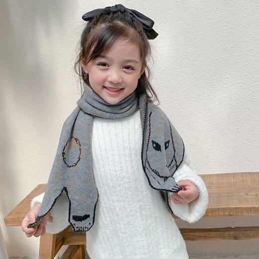 秋冬新款小熊小狗毛线男女宝宝针织动物围巾保暖围脖 商品图6