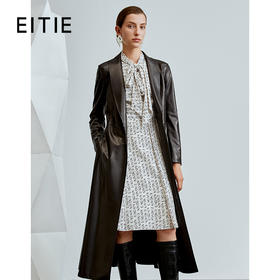 EITIE爱特爱新款复古气质修身显瘦中长款羊皮大衣皮衣6893520