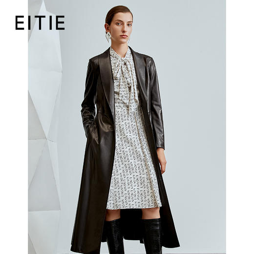 EITIE爱特爱新款复古气质修身显瘦中长款羊皮大衣皮衣6893520 商品图0