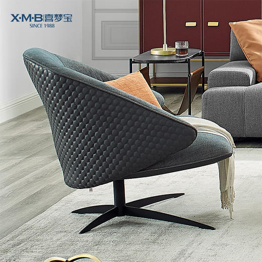 喜梦宝沙发椅轻奢皮艺人体工学椅意式北欧极简休闲椅（直播专享，只送货不包安装） 商品图0