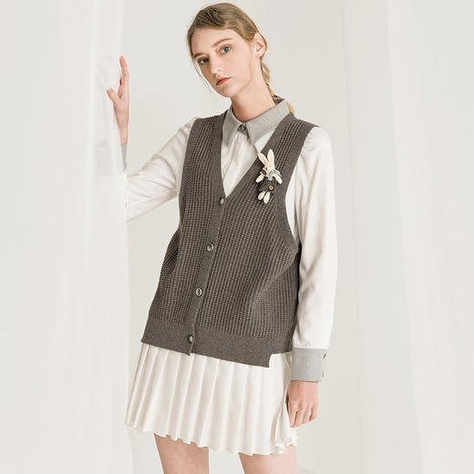 Famecoco范可儿学院风套装两件套冬装套装女F218EA006 商品图3