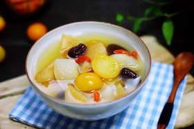 冬日养生茶食谱-金桔雪梨茶