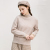 Famecoco范可儿蕾丝拼接高领毛衣冬针织上衣女F218DC003 商品缩略图4