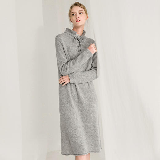 famecoco范可儿冬季连衣裙气质针织毛衣长裙F218FA005 商品图3