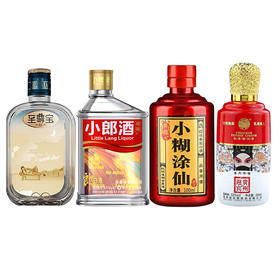 【推荐】习酒 缔造者 +小糊涂仙  典藏品鉴 +郎酒 小郎酒 + 贵州迎宾 世代传唱（脸谱）100ml x4 小酒组合装