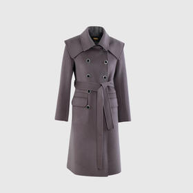 宽肩搭率性两排扣双面手工大衣