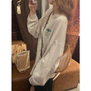 长袖T恤女春秋季新款时尚字母太阳花印花韩版宽松百搭学生上衣服ins潮 商品缩略图1