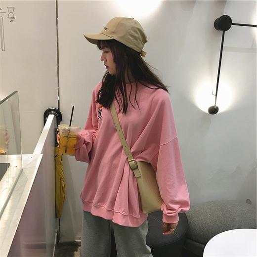 韩版秋季 长袖卫衣女 薄款宽松 显瘦设计感 字母上衣外套女装 商品图1